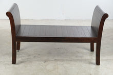 Load image into Gallery viewer, Dark Wood Sleigh End Bench