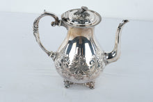 Load image into Gallery viewer, John Turton Sheffield Hand Chased Silver Plate Coffee Pot 785 Vintage