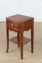 Load image into Gallery viewer, Vintage Mahogany Tall Nightstand with Drawer and Lower Shelf