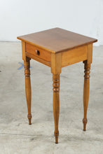 Load image into Gallery viewer, Tall Antique Pine One Drawer Side Table with Turned Legs