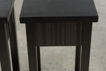 Load image into Gallery viewer, Pair of Pier 1 Imports Dark Wood End Tables with Drawer and Lower Shelf