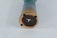 Load image into Gallery viewer, Tall Decorative Ceramic Vase Pierced Pattern Blue Green Brown Textured