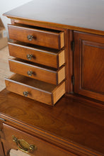 Load image into Gallery viewer, Pennsylvania House Solid Cherry Tambour Secretary Desk with Flip Top Writing Surface