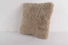 Load image into Gallery viewer, Tan Fuzzy pillow