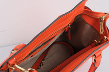 Load image into Gallery viewer, Michael Kors Selma Orange Saffiano Leather Satchel Shoulder Bag