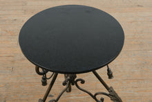 Load image into Gallery viewer, Round Metal Tassel Accent Table with Scroll Base