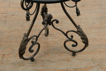 Load image into Gallery viewer, Round Metal Tassel Accent Table with Scroll Base