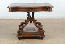 Load image into Gallery viewer, Sanford Furniture Mahogany Tassel Table with Leather Inlay Top