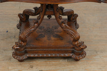 Load image into Gallery viewer, Sanford Furniture Mahogany Tassel Table with Leather Inlay Top