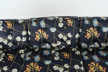 Load image into Gallery viewer, Taylor-King Navy Floral Upholstered Three Cushion Sofa