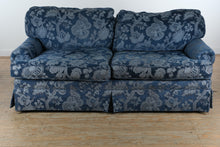 Load image into Gallery viewer, Taylor King Custom Upholstered Sofa – Blue Floral Pattern