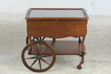 Load image into Gallery viewer, Traditional Mahogany Drop Leaf Tea Cart Bar Cart with Removable Serving Tray