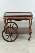 Load image into Gallery viewer, Traditional Mahogany Drop Leaf Tea Cart Bar Cart with Removable Serving Tray