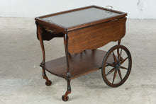 Load image into Gallery viewer, Traditional Mahogany Drop Leaf Tea Cart Bar Cart with Removable Serving Tray