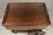 Load image into Gallery viewer, Traditional Mahogany Drop Leaf Tea Cart Bar Cart with Removable Serving Tray
