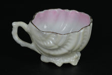 Load image into Gallery viewer, Antique German Shell-Shaped Porcelain Tea Cup – Pink Luster Interior