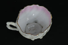 Load image into Gallery viewer, Antique German Shell-Shaped Porcelain Tea Cup – Pink Luster Interior