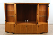 Load image into Gallery viewer, Teak Wall Unit Display Cabinet with Glass Doors and Media Bay