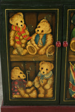 Load image into Gallery viewer, One-of-a-Kind Hand-Painted Teddy Bear Folk Art Cabinet