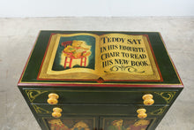 Load image into Gallery viewer, One-of-a-Kind Hand-Painted Teddy Bear Folk Art Cabinet