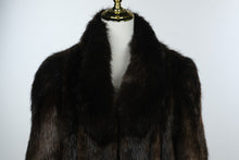 Load image into Gallery viewer, The Evans Collection Vintage Dark Brown Mink Fur Full Length Coat Womens