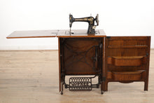 Load image into Gallery viewer, The Free No 5 Treadle Sewing Machine in Unique Cabinet