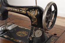 Load image into Gallery viewer, The Free No 5 Treadle Sewing Machine in Unique Cabinet