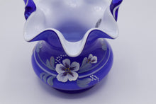 Load image into Gallery viewer, Fenton Cobalt Blue Hand Painted Basket Glass Legacy Collection 8.25 Inch