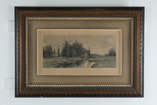 Load image into Gallery viewer, The Meadow Brook Framed Landscape Print Ornate Antique Style Frame 40 x 28