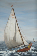 Load image into Gallery viewer, Sailboat Seascape Painting Framed Nautical Art FL Smith Signed