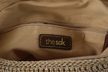 Load image into Gallery viewer, The Sak Crochet Shoulder Bag Tan Brown Leather Tassel Hobo Purse