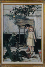 Load image into Gallery viewer, “The Broken Flower Pot” by Jan C. Verhas – Framed Victorian Print (26.5" x 36.5")