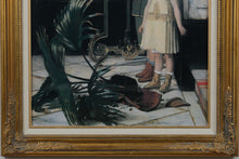 Load image into Gallery viewer, “The Broken Flower Pot” by Jan C. Verhas – Framed Victorian Print (26.5" x 36.5")