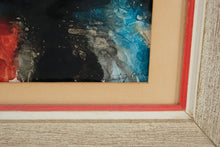 Load image into Gallery viewer, Vintage 1960 Abstract Mixed Media Painting Red Blue Black Signed Framed 28 x 22