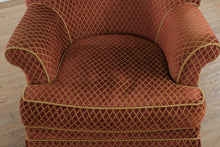 Load image into Gallery viewer, Thomasville Swivel Armchair with Matching Ottoman in Red Diamond Upholstery