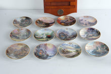 Load image into Gallery viewer, Vintage Thomas Kinkade Simpler Times Perpetual Calendar Plate Set Wood Display 12 Plates