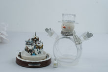 Load image into Gallery viewer, Thomas Kinkade White Christmas Crystal Snowman Lighted Village Moving Train