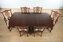 Load image into Gallery viewer, Thomasville Mahogany Collection Double Pedestal Dining Set – 6 Chairs + 3 Leaves