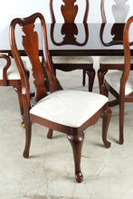 Load image into Gallery viewer, Thomasville Solid Mahogany Double Pedestal Dining Set with 6 Queen Anne Chairs