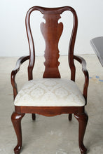 Load image into Gallery viewer, Thomasville Solid Mahogany Double Pedestal Dining Set with 6 Queen Anne Chairs