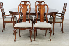 Load image into Gallery viewer, Thomasville Solid Cherry Queen Anne Dining Table with Two Leaves and Six Chairs