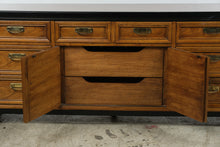 Load image into Gallery viewer, Thomasville Embassy Vintage Campaign Style Triple Dresser with Brass Hardware