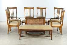 Load image into Gallery viewer, Thomasville Impressions Glass Top Dining Set with 6 Chairs and Bench