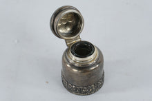 Load image into Gallery viewer, Antique Tiffany and Co Sterling Silver Inkwell Hinged Lid Desk Ink Bottle