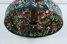 Load image into Gallery viewer, Tiffany-Style Stained Glass Hanging Dome Chandelier – 20" Floral Design
