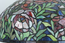 Load image into Gallery viewer, Tiffany-Style Stained Glass Hanging Dome Chandelier – 20" Floral Design