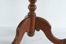 Load image into Gallery viewer, Vintage Scalloped Tilt Top Side Table with Turned Pedestal Base
