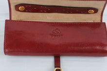 Load image into Gallery viewer, Time Resistance Madame Bovary Red Leather Jewelry Travel Case Italy