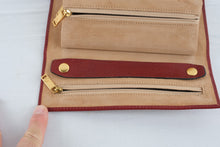 Load image into Gallery viewer, Time Resistance Madame Bovary Red Leather Jewelry Travel Case Italy