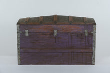 Load image into Gallery viewer, Antique Dome Top Steamer Trunk with Embossed Tin Panels